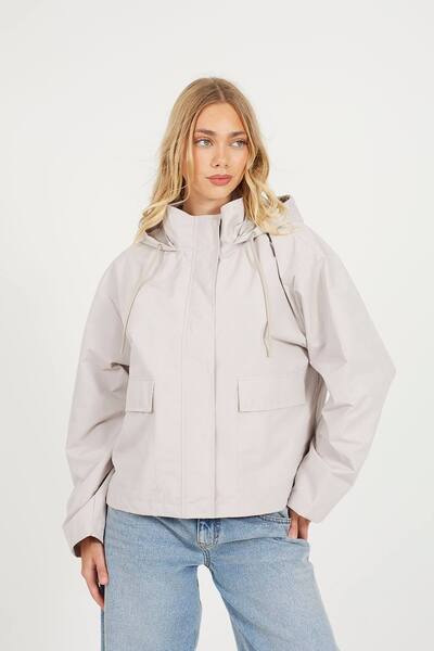  Brave Soul Short Coated Jacket, Stone 
