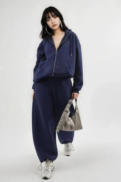  Busem Long Fleece Sweatpants, Navy 