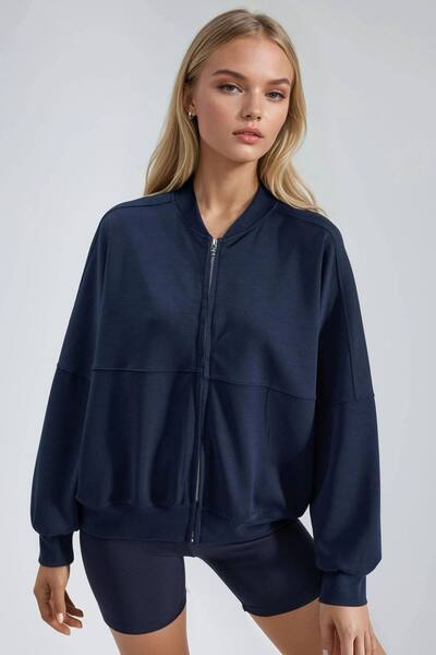  Busem Modal Jacket With Zipper, Navy 