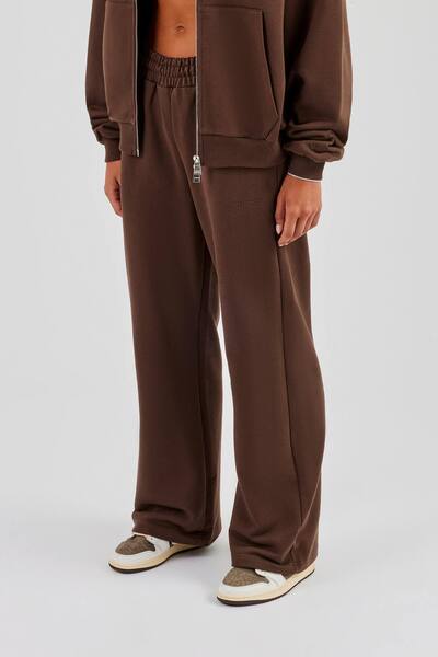  Cernucci C Wide Leg Jogger - Chocolate, Brown 