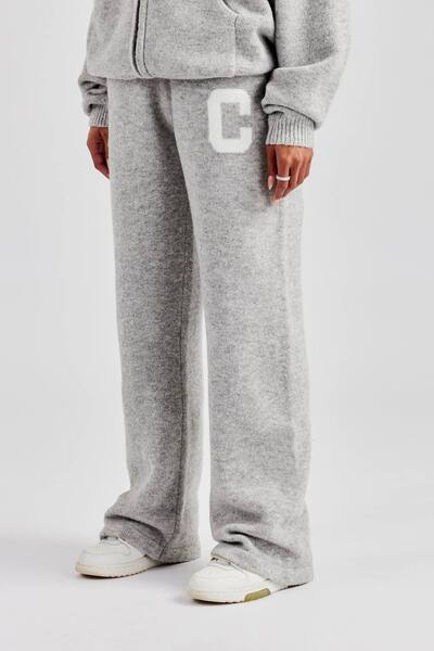  Cernucci Knitted Wide Leg Jogger - Light Grey 