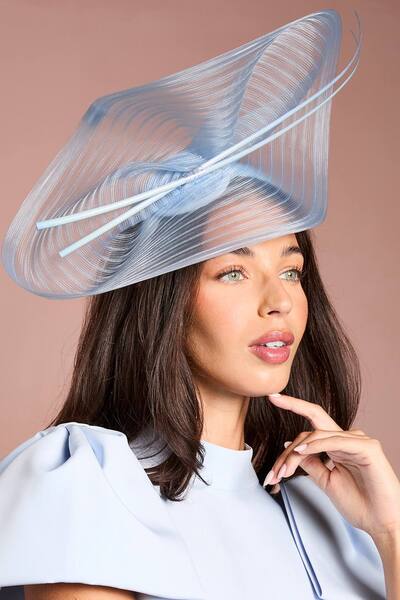  Coast Ice Blue Quill Detail Fascinator 