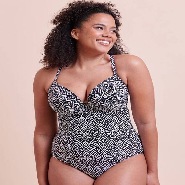 Curvy Kate Wild Horizon Padded Plunge Swimsuit, Black 
