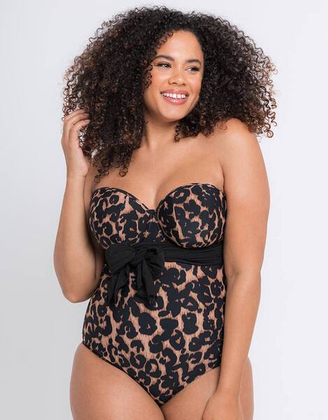  Curvy Kate Wrapsody Multiway Bandeau Swimsuit Strapless, Black 