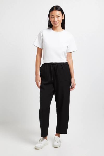  Dorothy Perkins Petite Pull On Barrel Leg Trouser, Black 