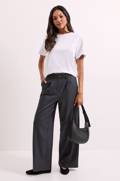  Dorothy Perkins Pinstripe Wide Leg Trouser, Grey 