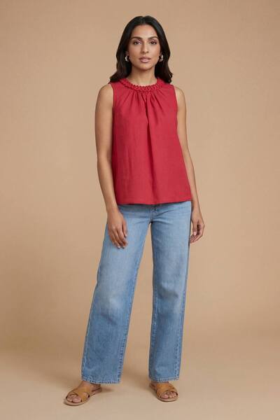  Dorothy Perkins Twist Neck Detail Shell Top, Burnt Orange 