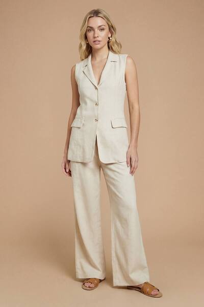  Dorothy Perkins Wide Leg Trouser, Oatmeal 