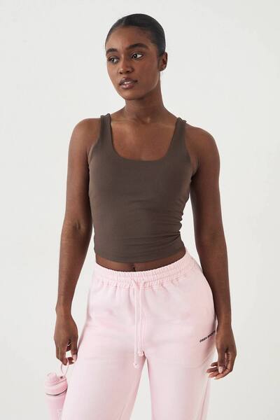  Dsgn Studio Dsgn Studio Sculpt Padded Scoop Neck Vest Top, Espresso 