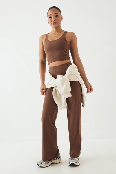  Dsgn Studio Dsgn Studio Sculpt Seam Detail Straight Leg Yoga Pant, Mocha 
