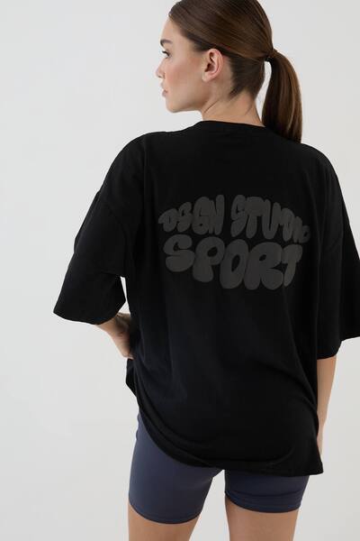  Dsgn Studio Dsgn Studio Sport Bubble Print Oversized T-shirt, Black 