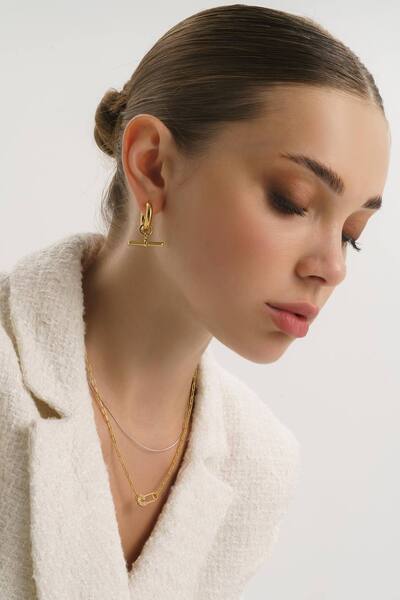  Elk & Bloom Chunky 18k Gold Thick Hoops 