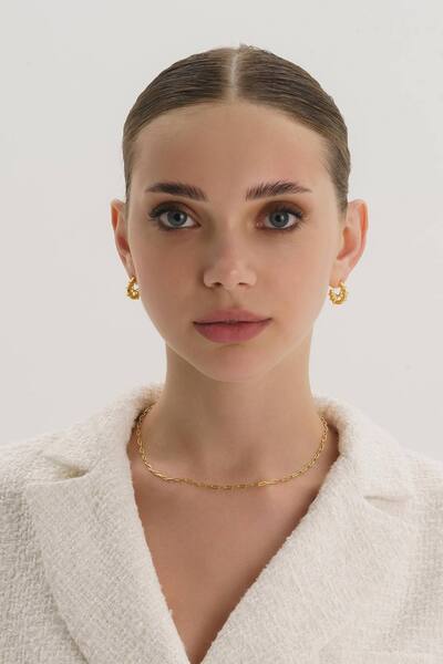  Elk & Bloom Thick 18k Gold Long Chain Necklace 