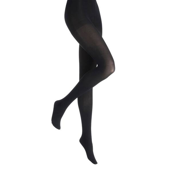  Elle 2 Pack 80 Denier Opaque Tights - Soft Stretchy Everyday Coverage, Black 