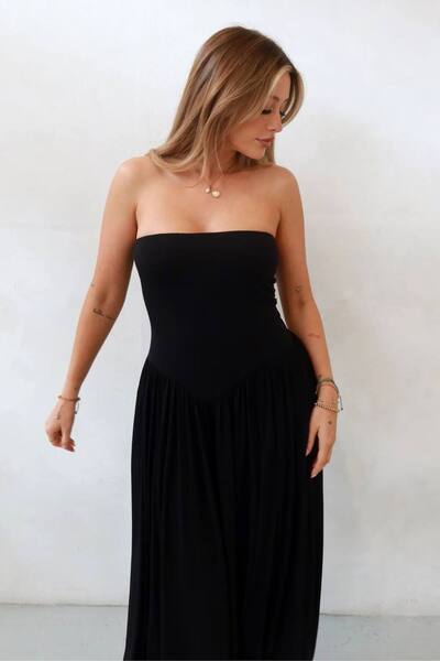  Hiccup Sofie Strapless Fitted Maxi Dress, Black 