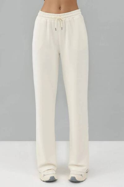  Hiccup Soft Modal Touch Wide Leg Sweatpants, Stone 
