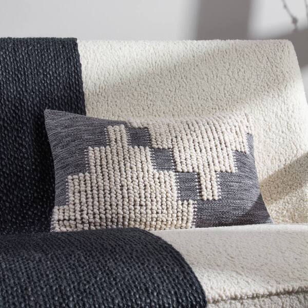 Hoem Himal Woven Knot Cushion, Blue 