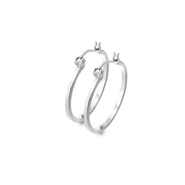  Hot Diamonds Hoop Earrings, Silver 