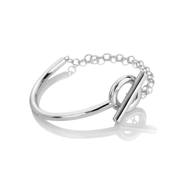  Hot Diamonds Linked Half Bangle, Silver 