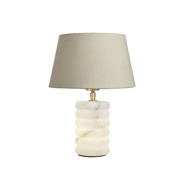  Industville Alabaster Stone Dual Lit Table Lamp, Natural 