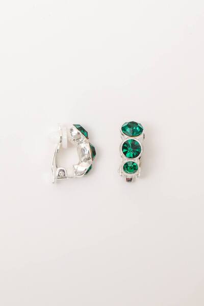  Jon Richard Silver Plated Graduated Crystal Round Clip Earrings 