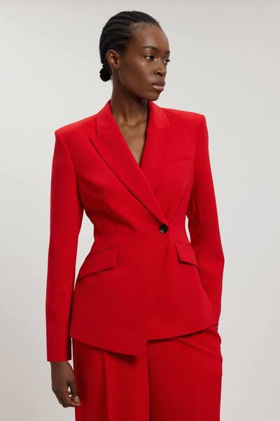  Karenmillen Compact Viscose Single Breasted Tailored Blazer 