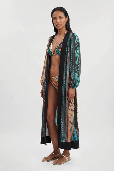  Karenmillen Linear Animal Printed Beach Cover Up 