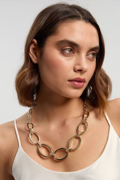  Karenmillen Oversize Chain Necklace, Gold 