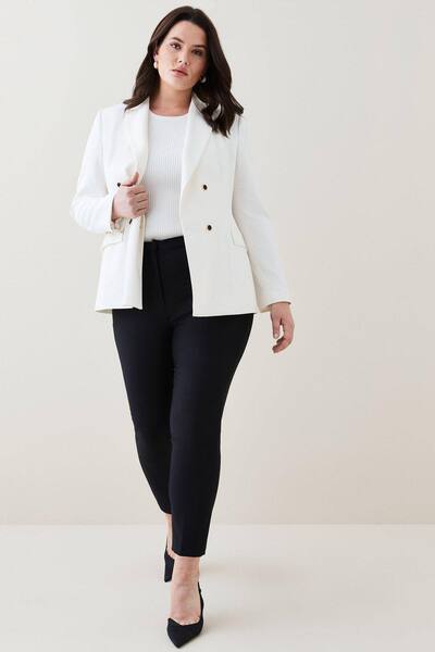  Karenmillen Plus Size Essential Techno Woven Trouser, Black 