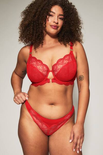  Knickerbox Knickerbox Eden Non Padded Balcony Bra, Orange 