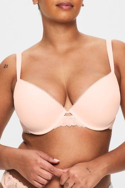  Knickerbox Knickerbox Harper Smooth Padded Plunge Bra, Pale Pink 