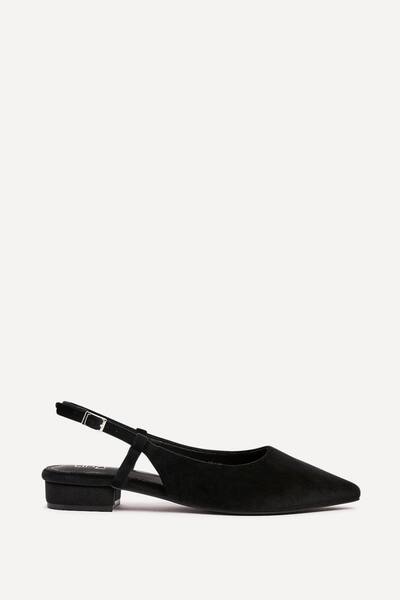 Linzi Clasica Black Velvet Pointed Toe Ballet Flats 