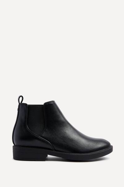  Linzi Karina Black Faux Leather Classic Chelsea Boot 