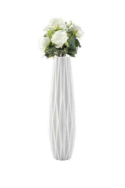  Living And Home 45cm H European Ceramic Sim Vase, White 