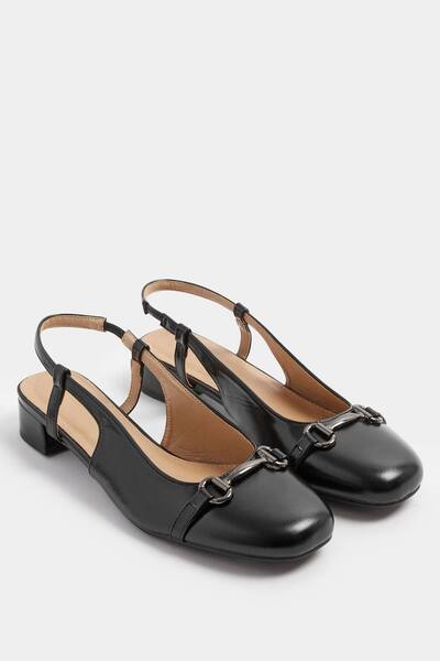  Long Tall Sally Snaffle Slingback Heel In Standard Fit, Black 