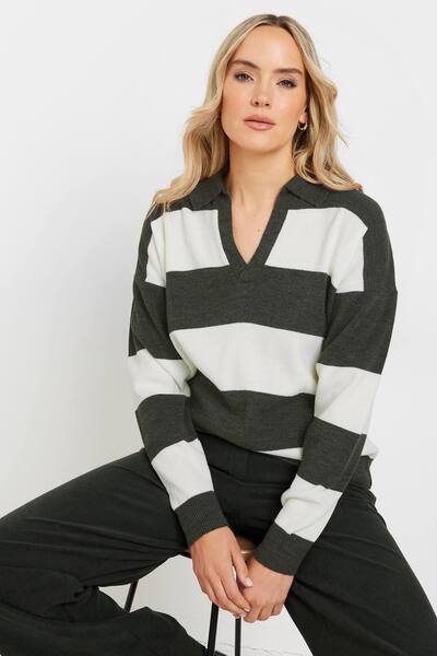  Long Tall Sally Tall Striped Jumper, Charcoal 