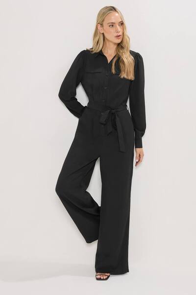  Long Tall Sally Tall Wide Leg Jumpsuit, Black 