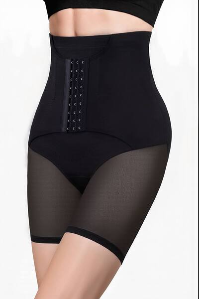  Modishion Skin-friendly High Waisted Body Shapewear Tummy Control Shorts, Black 