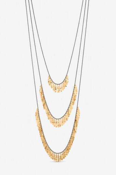  Mood Gold Plated Row Shower Necklace 