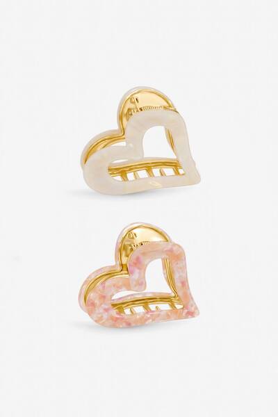  Mood Heart Claw Clips - Pack Of 2, Pink 
