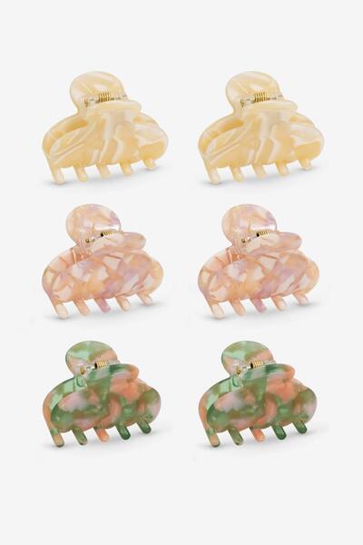  Mood Pastel Resin Mini Claw Clips - Pack Of 6 