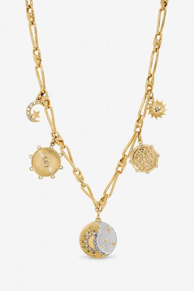  Mood Two Tone Celestial Charm Necklace, Metallics 