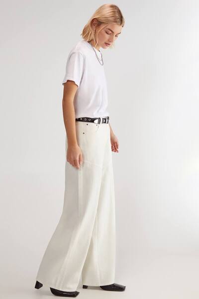  Nastygal Denim Straight Leg Jeans, Ecru 