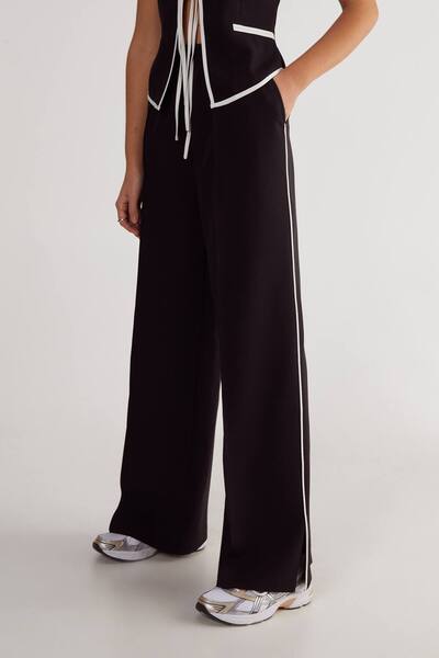  Nastygal Tailored Contrast Piped Joggers Co-ord, Mono 