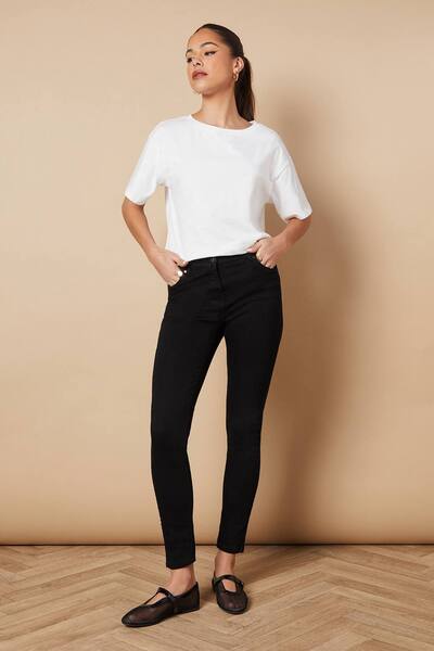  Oasis Jade Mid Rise Skinny Jeans, Black 