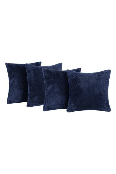  Ohs 4 Pack Of Waffle Fleece Square Cushion Covers, Navy 