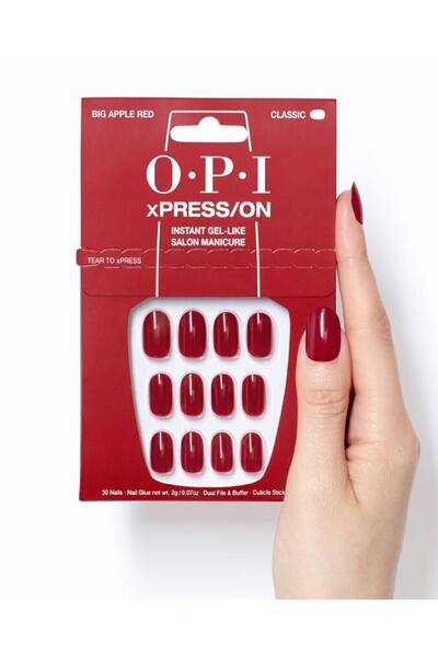  Opi Opi Xpress/on Iconic Shades Short, Big Apple Red 