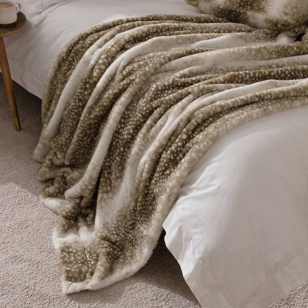  Paoletti Fawn Deerskin Printed Faux Fur Throw 