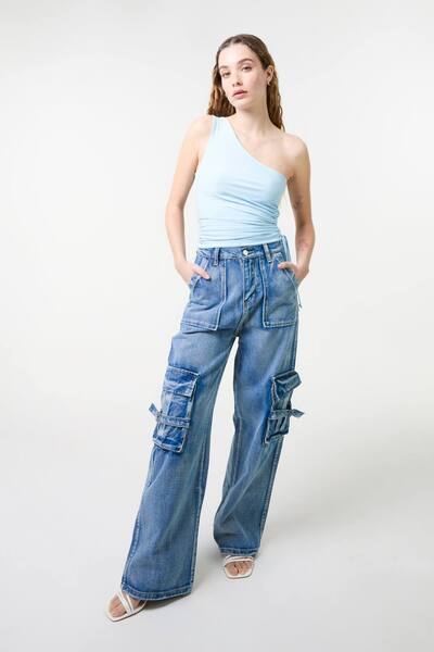  Pink Vanilla Blue Asymmetric Top 