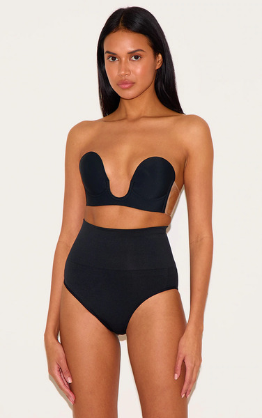 Prettylittlething Black Deep U Stick On Bra 